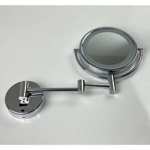 Sharper Image Wall Mounted Lighted Sensor Two Sided Makeup Mirror Chrome Finish